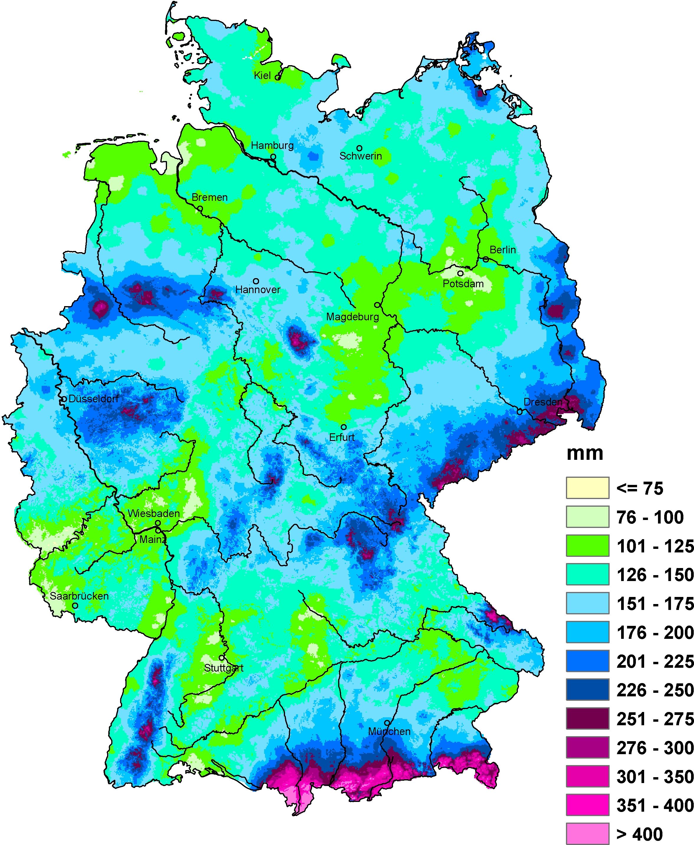 Niederschlag Deutschland Karte