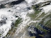 Extreme warmth - Visibile satellite imagery of Europe with a strong Saharan Dust event