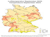 Record warmth - Monthly temperature average of the September 2023 in Germany