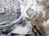 Extreme snow - Visibile satellite imagery of an atmospheric river reaching California