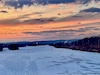 Heavy snow, Cold snap - Sunset over the frozen Susquehanna River near Harrisburg, PA