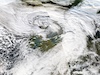 Wind storm - Visible satellite imagery of Storm Éowyn over the British Isles
