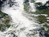 Heavy rains, flooding - Visible satellite imagery of the rain-inducing cloud band over the western part of Central Europe