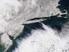 Blizzard - Visible satellite imagery of the extensive snow coverage following the historic blizzard of 2026 from New York City to Boston
